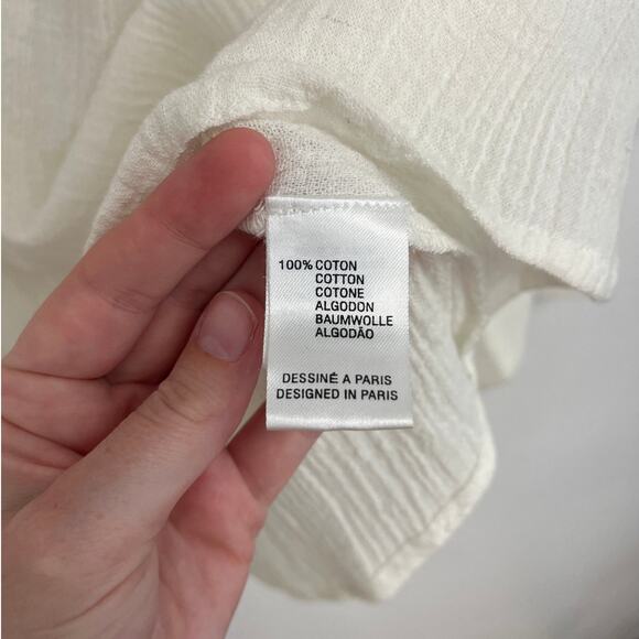 Antik Batik Floral Hand-Embroidered Ruffle Collar Clotilda Crepe Blouse - Small - Picture 10 of 14